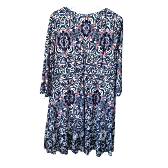 Eliza J Paisley Print Knit A-Line Mini Dress 18 - Picture 8 of 8